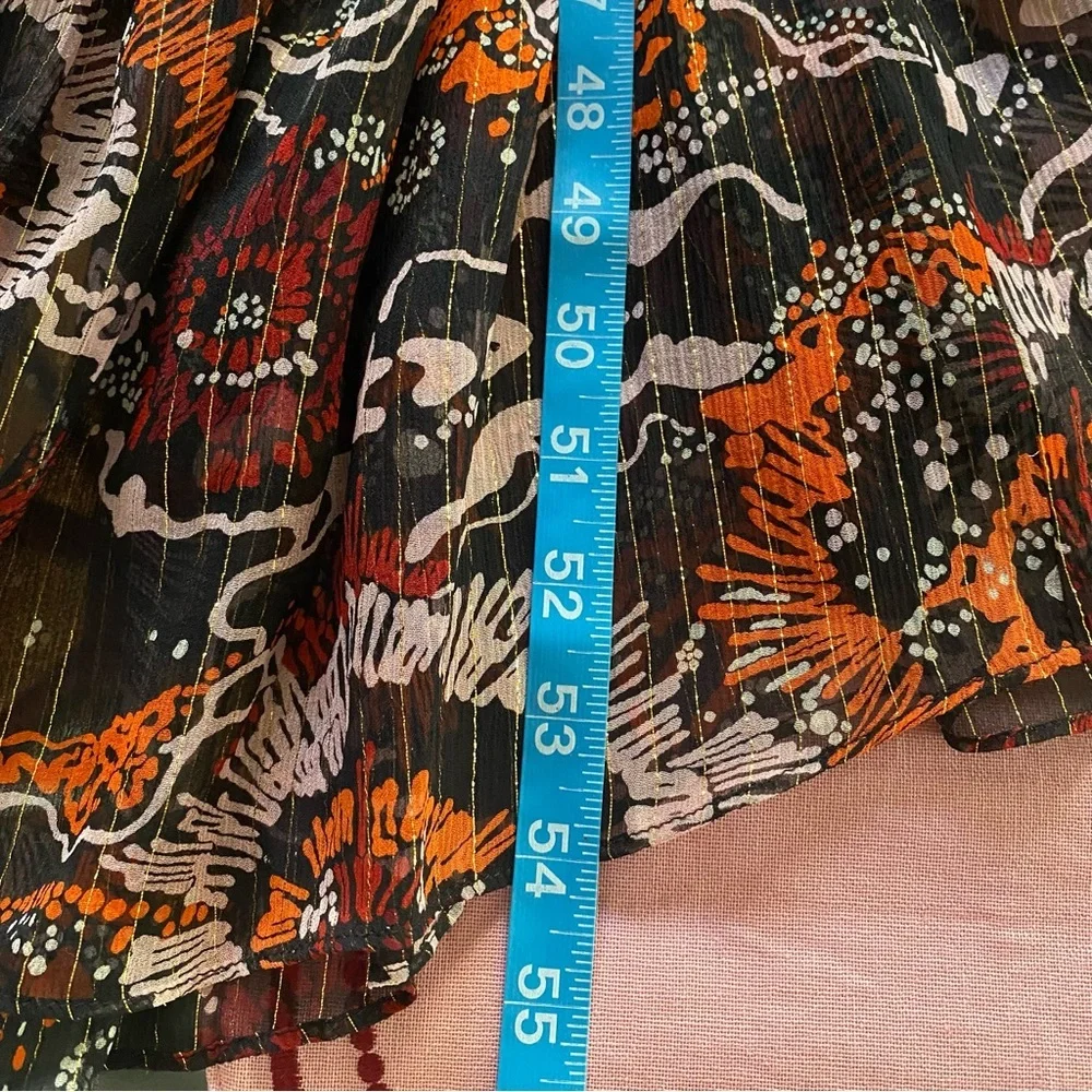 A.L.C. Bardot Silk Chiffon Printed Asymmetrical Halter Maxi Dress 4 - Picture 15 of 16